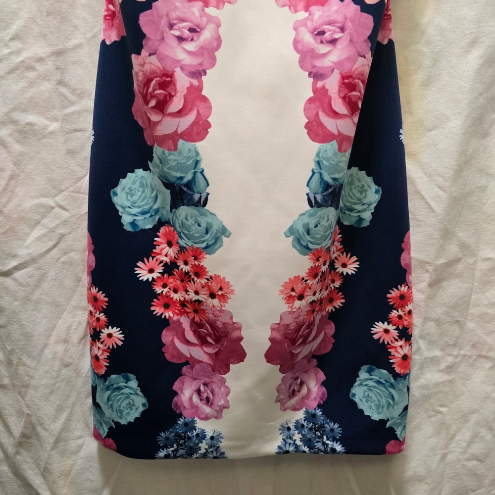 Guess Los Angeles Floral Print Apron Halter Sleeveless Mini Dress 2 Bodycon - Picture 3 of 11